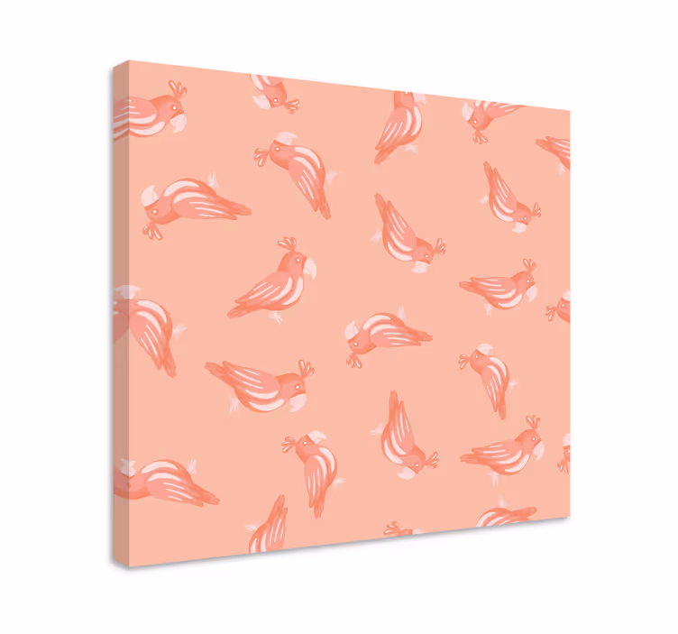Pink birds pattern bird canvas - TenStickers
