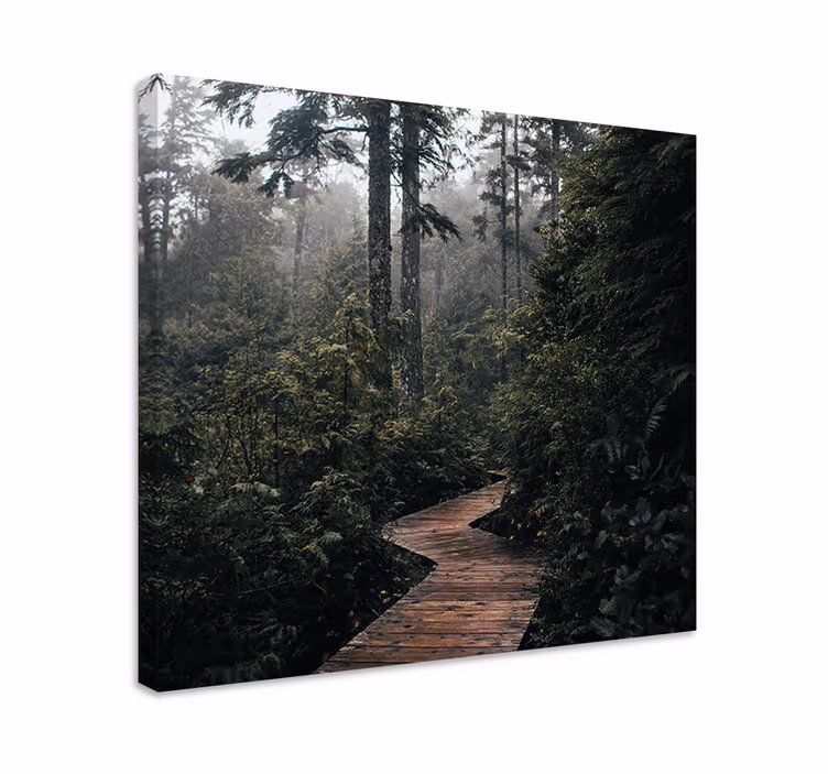 Tranquil woodland trail landscape canvas - TenStickers