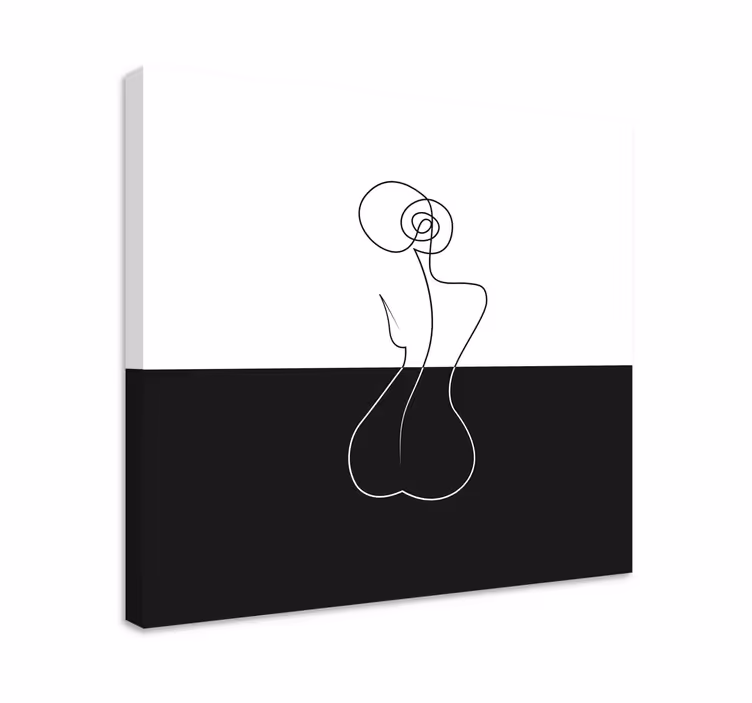 Sitting Woman Line Art modern canvas - TenStickers