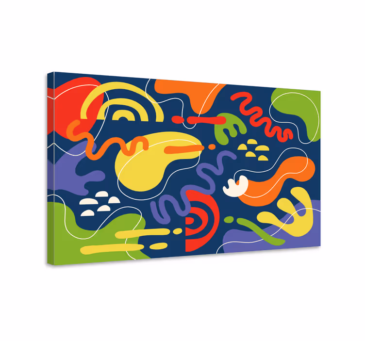 Abstract wall art 1 lively organic forms - TenStickers