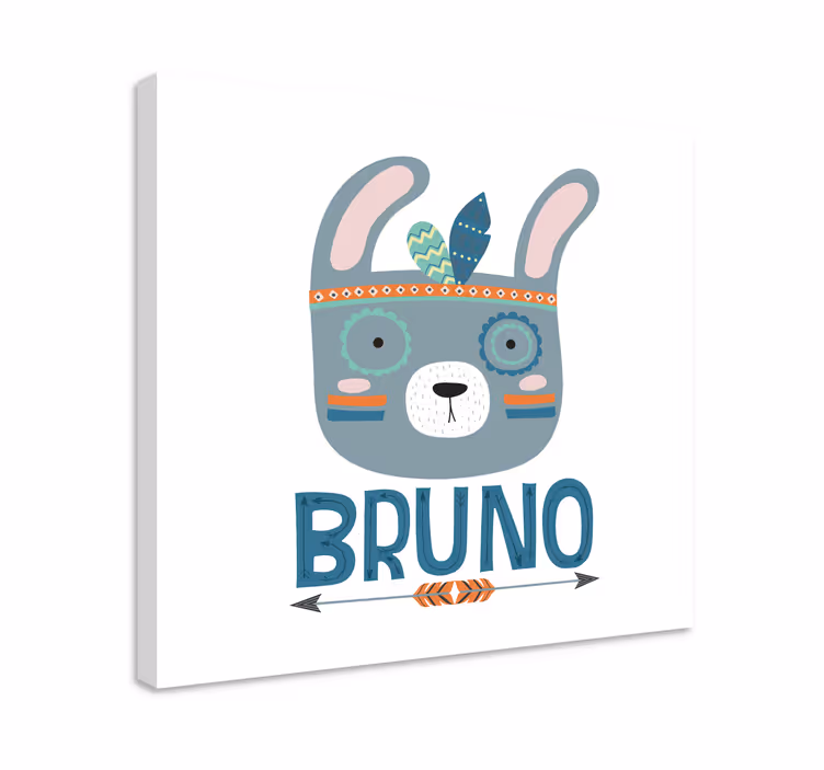 Cute bunny face people canvas - TenStickers