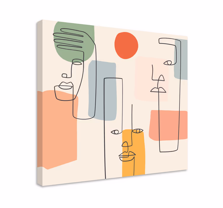Abstract wall art 1 minimalist line drawings - TenStickers