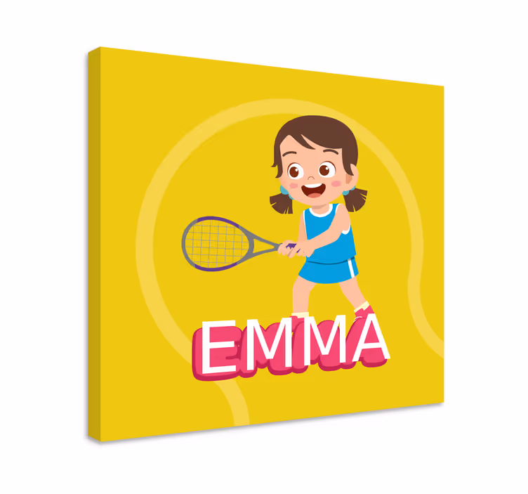 Floral canvas wall art tennis girl emma - TenStickers