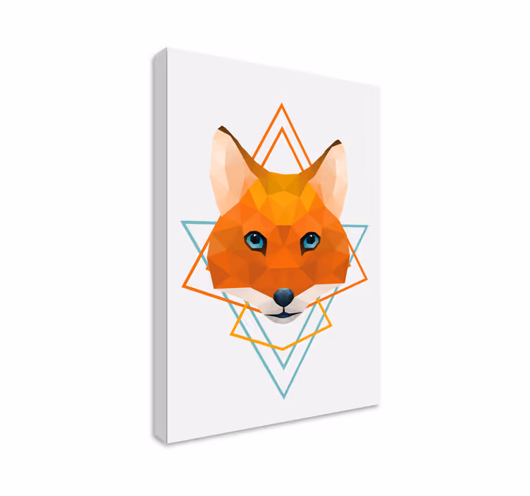 Geometric-animals wild fox  animal canvas prints - TenStickers