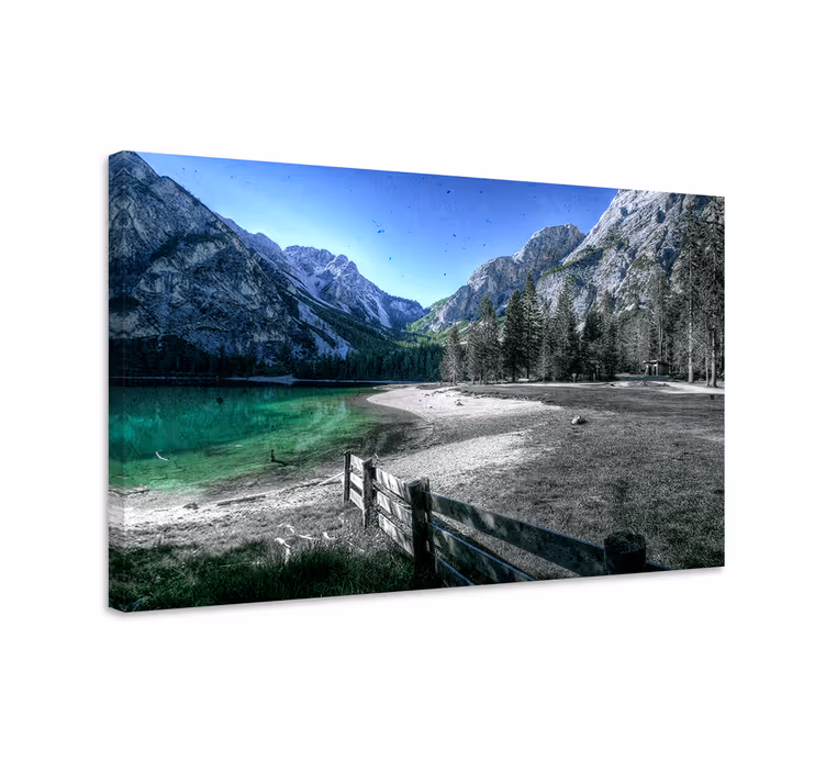 Landscape canvas mountain lake tranquility - TenStickers