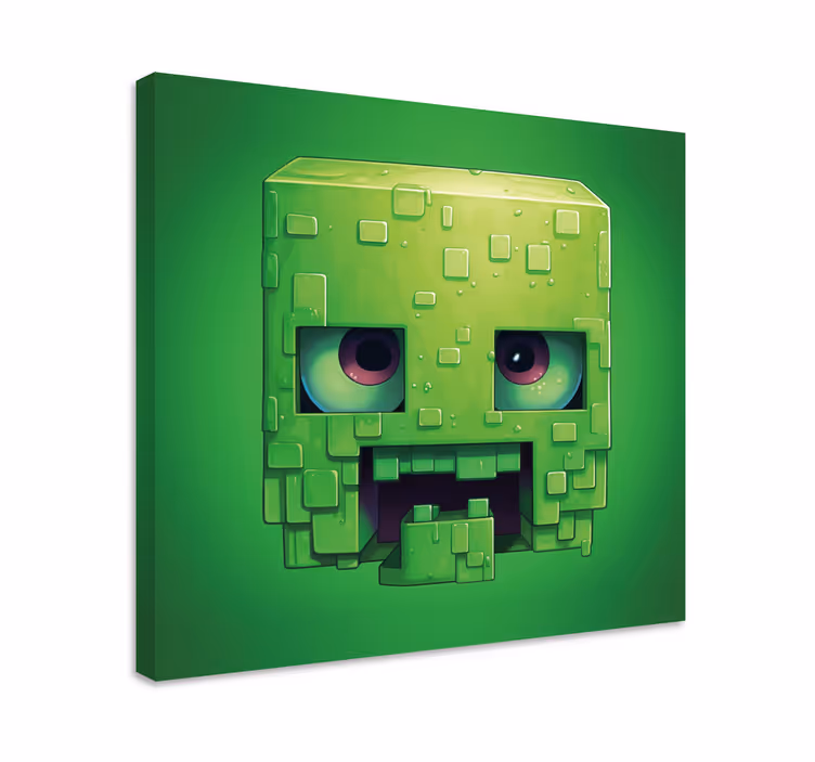Creepy pixel art character framed gaming art - TenStickers