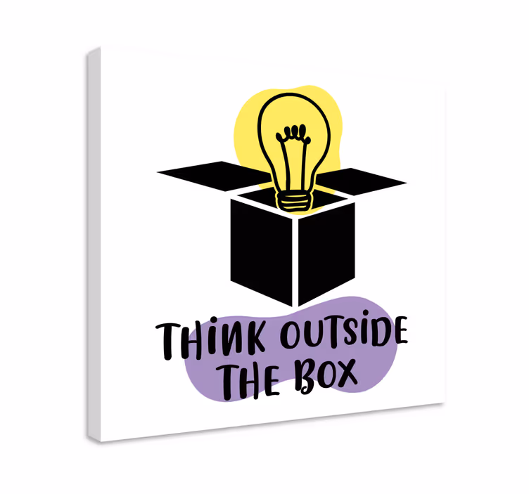Think outside the box text inspirational canvas - TenStickers