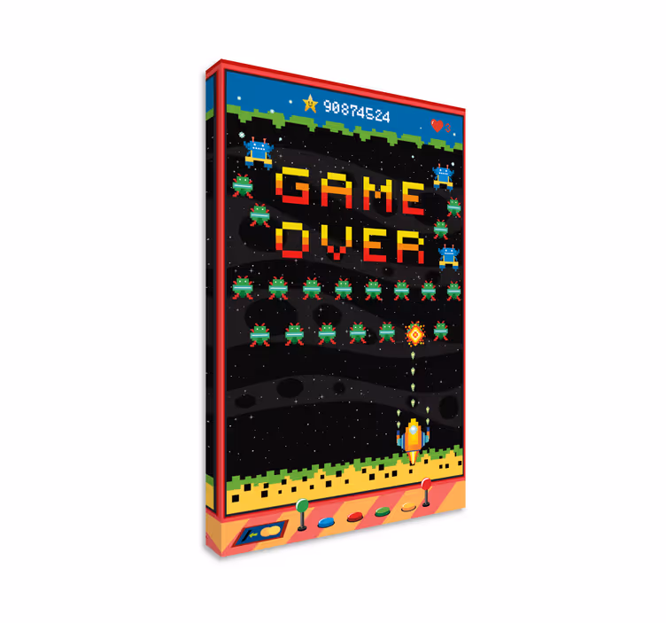 8 bits arcade screen gaming canvas wall art - TenStickers
