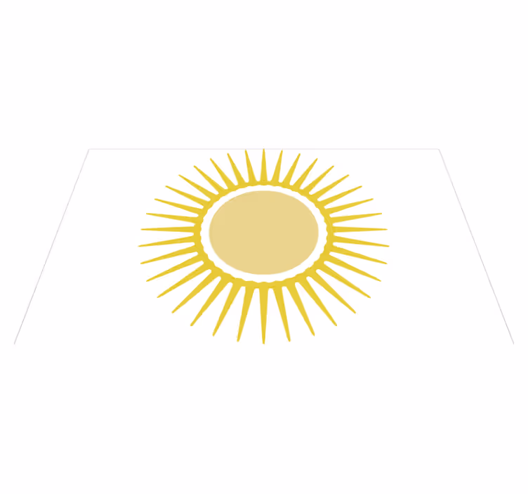 Yellow sun white vinyl rug - TenStickers