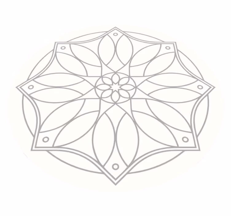 Mandala design white vinyl rug - TenStickers