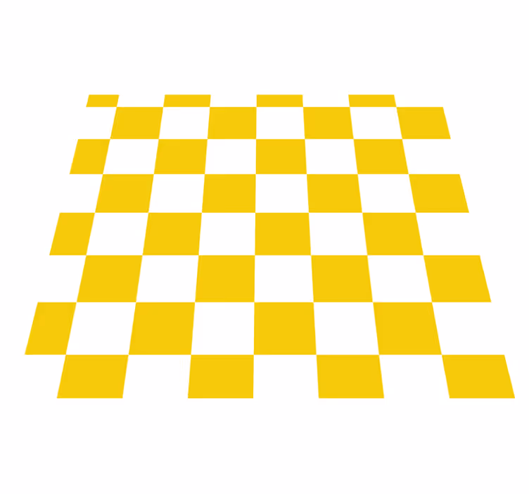 Chequered pattern yellow vinyl rug - TenStickers