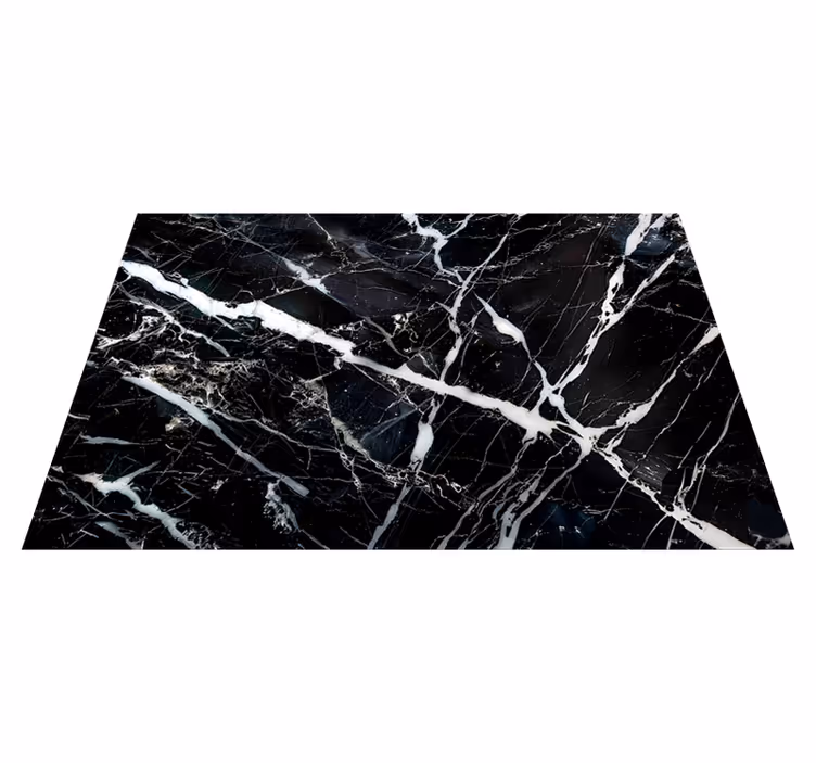 White shades black marble vinyl rug - TenStickers