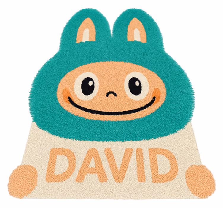 Custom turquoise Labubu  kids vinyl rug - TenStickers