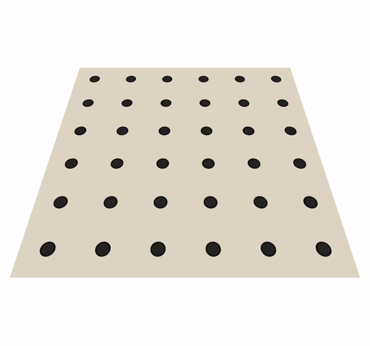 Beige poka dot pattern kitchen vinyl rug - TenStickers