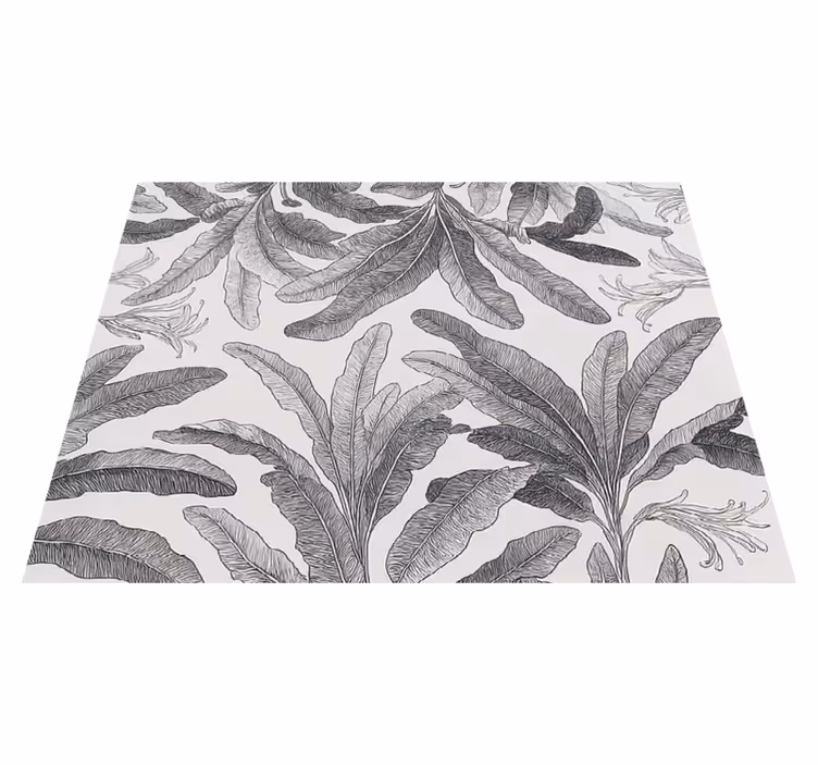 Kitchen vinyl rug with elegant grey palms - TenStickers
