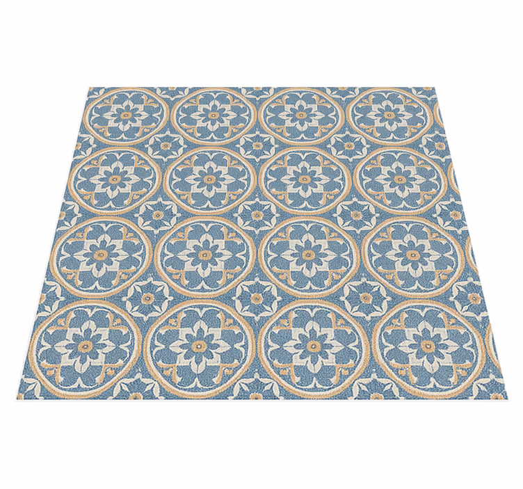 Living room vinyl rug azulejo style mat - TenStickers