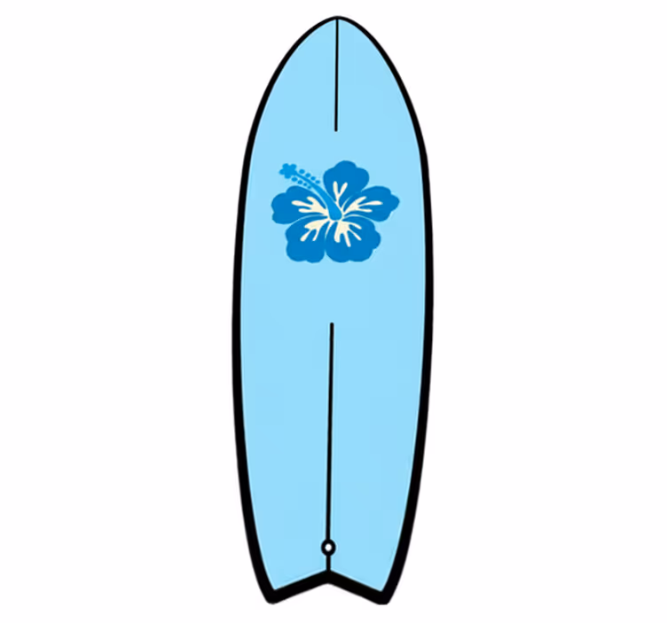 Nature vinyl rug hawaiian floral surfboard - TenStickers
