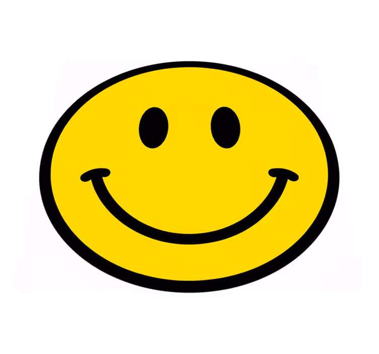Circular vinyl rug with smiley face design - TenStickers