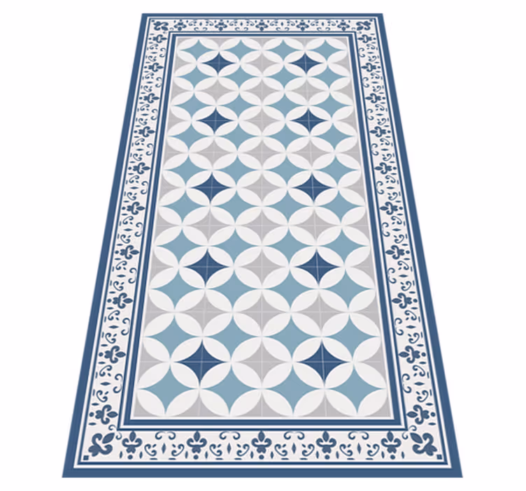 Kitchen vinyl rug azure tile design - TenStickers