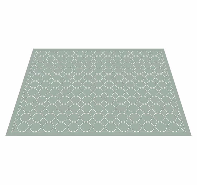 Kitchen vinyl rug in muted celadon lattice - TenStickers