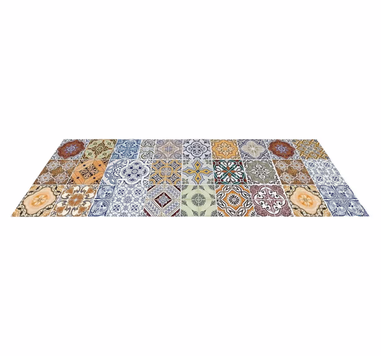 Kitchen vinyl rug eclectic mediterranean mosaic - TenStickers
