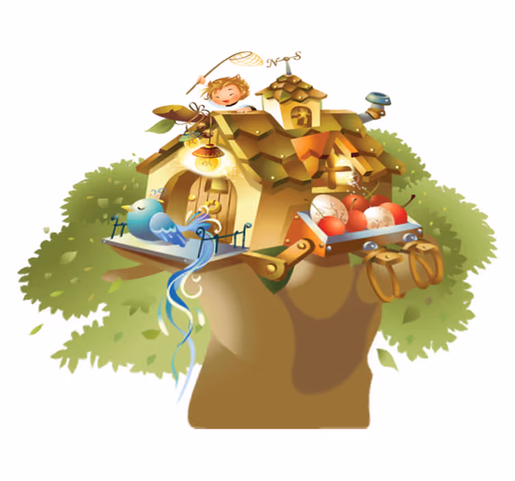 Animal vinyl rug tree house - TenStickers