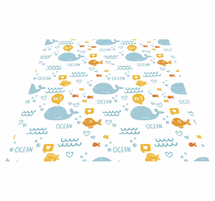 Animal vinyl rug colorful and cheerful ocean decor - TenStickers