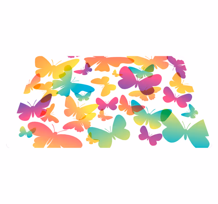 Animal vinyl rug gradient butterflies - TenStickers