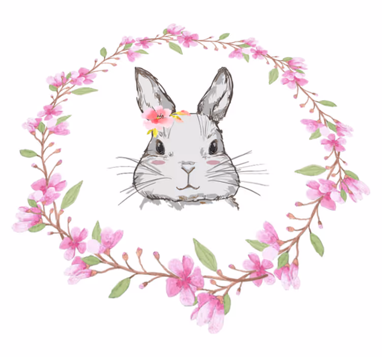 Animal vinyl rug wild africa bunny girl - TenStickers