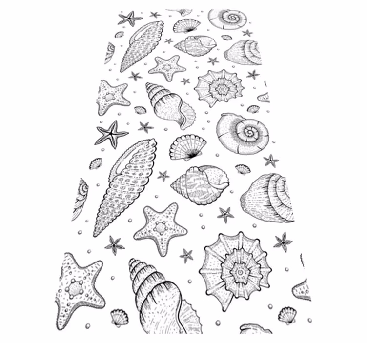 Animal vinyl rug featuring marine life and seashells - TenStickers