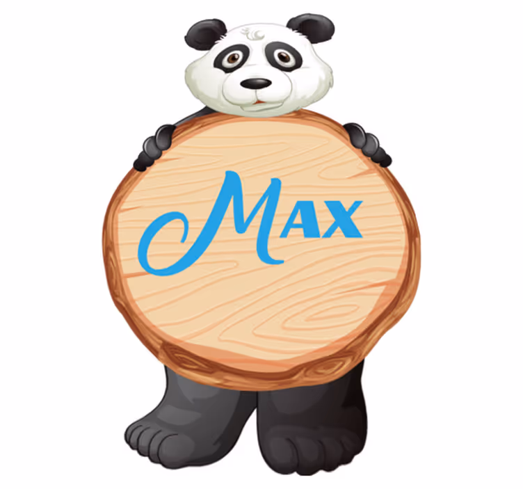 Panda personalized animal vinyl rug - TenStickers