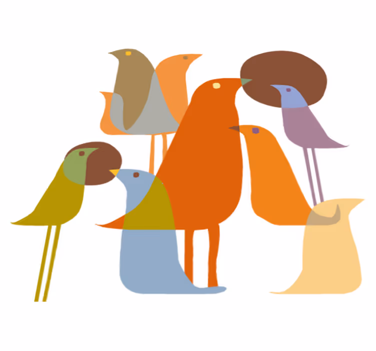 Animal vinyl rug in minimalist birds design - TenStickers