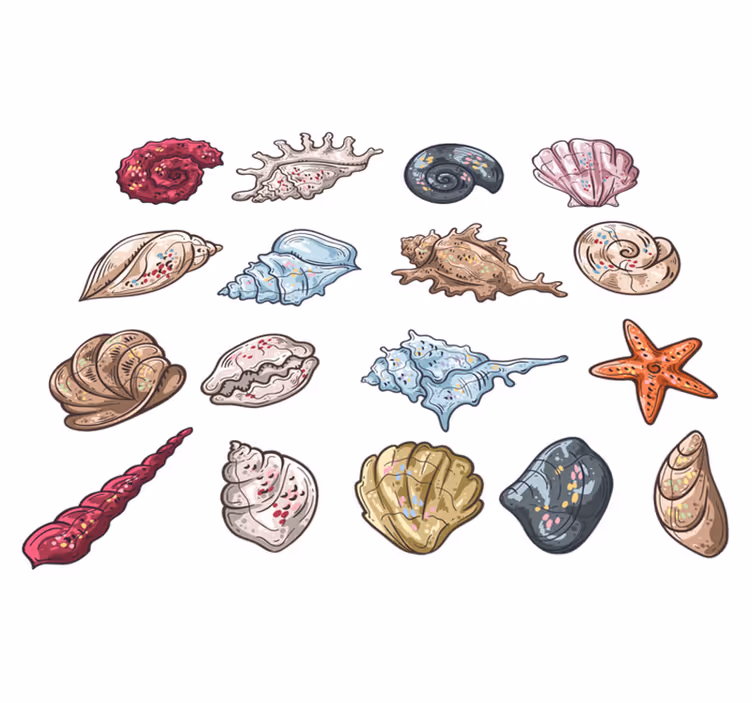 Animal vinyl rug seashell illustrations - TenStickers