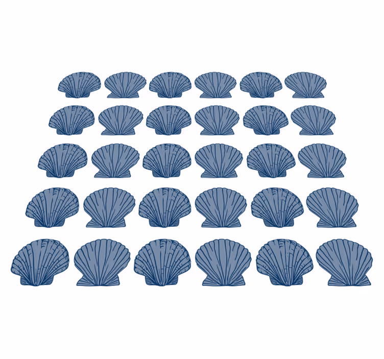Animal vinyl rug seashell blue tones - TenStickers