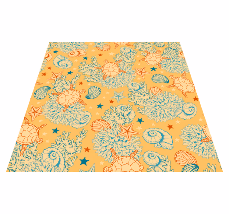 Animal vinyl rug underwater life soft colors - TenStickers