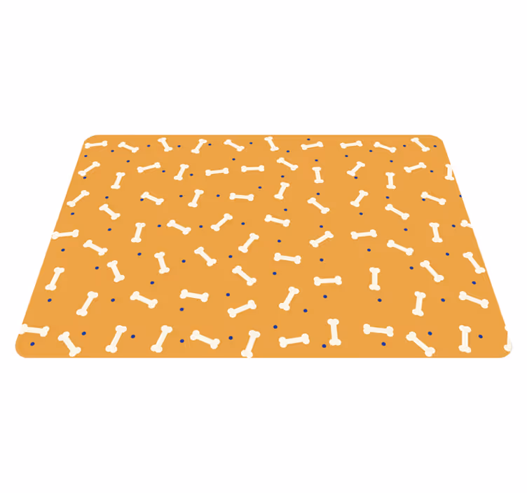 Animal vinyl rug with orange bones design - TenStickers