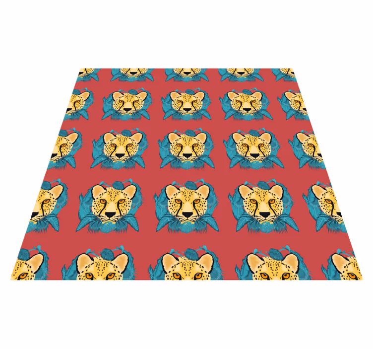 Animal vinyl rug with oriental leopard design - TenStickers