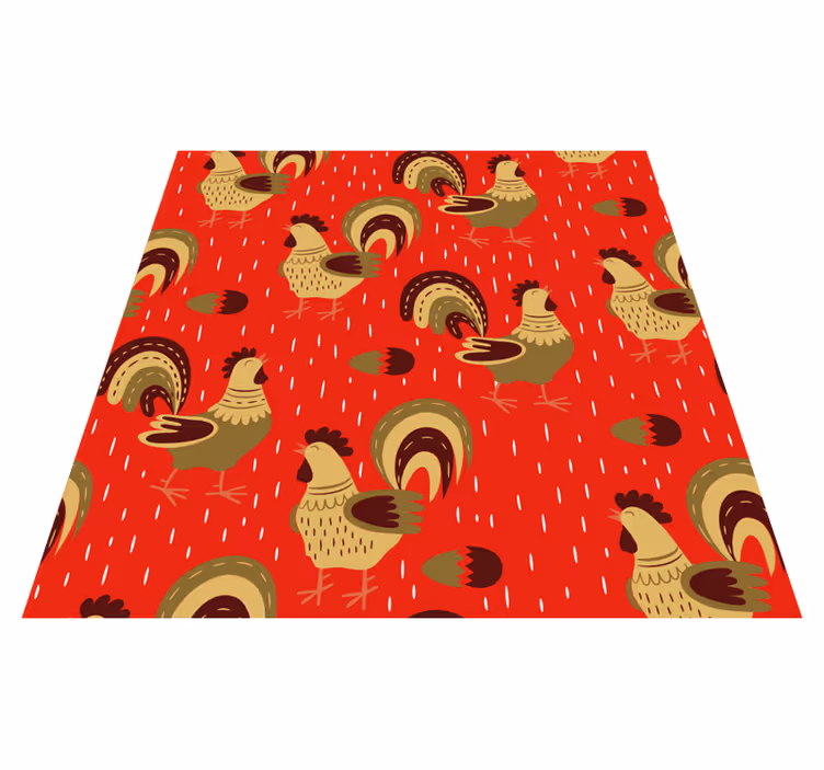 Animal vinyl rug with chinese rooster design - TenStickers