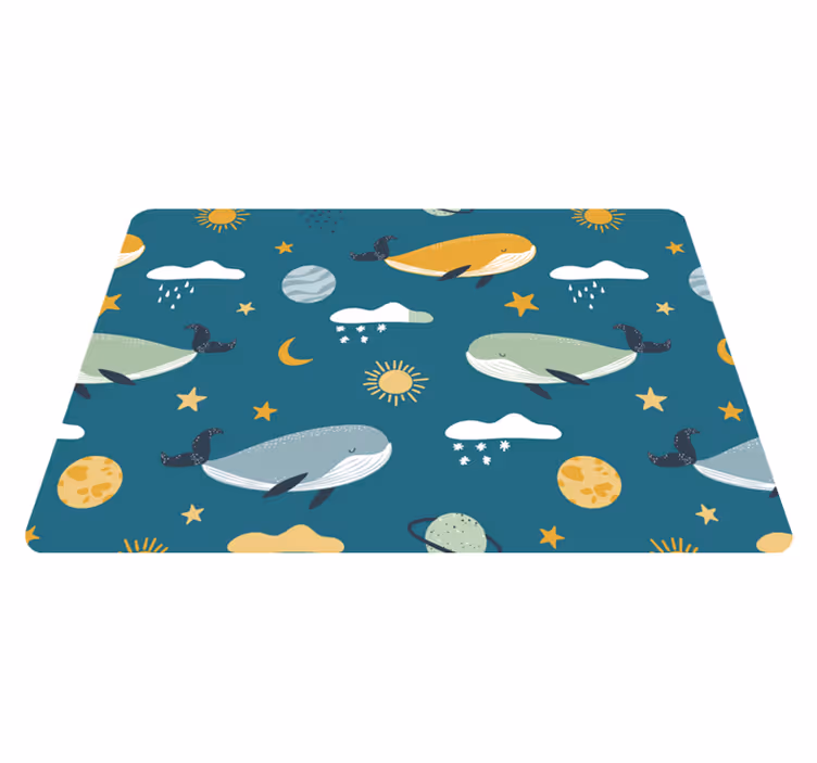 Animal vinyl rug trendy whale design - TenStickers