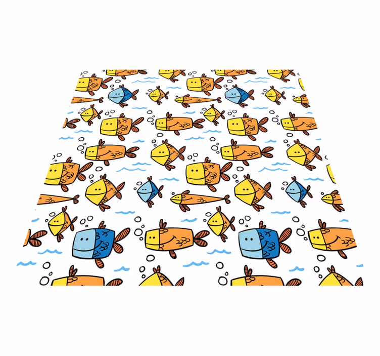 Animal vinyl rug multicolor fish kids design - TenStickers