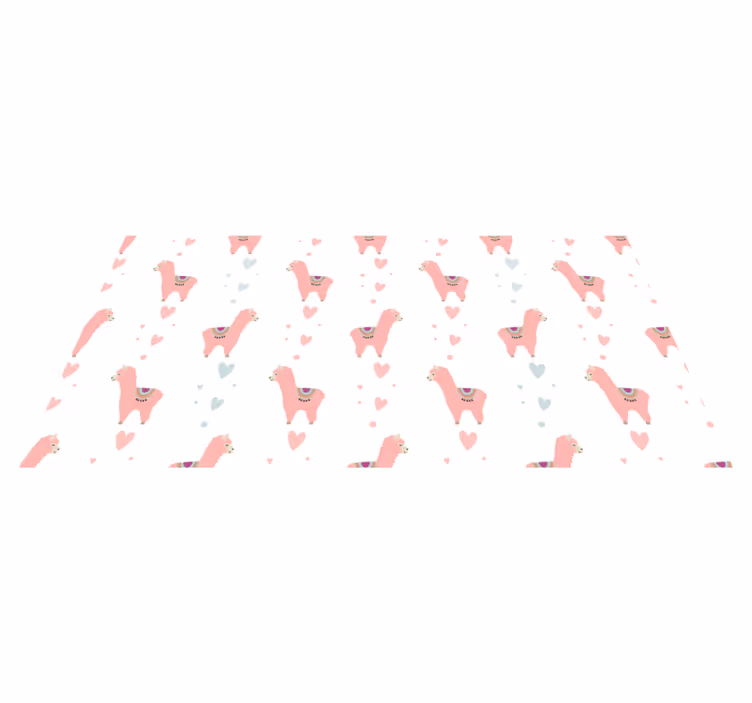 Pink llama pattern animal vinyl rug - TenStickers