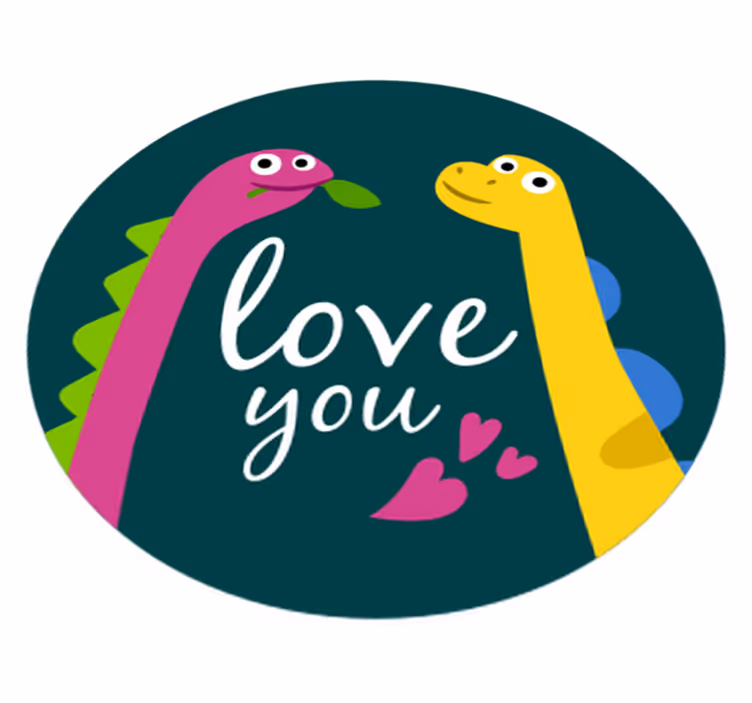 Animal vinyl rug cute dinosaur love - TenStickers