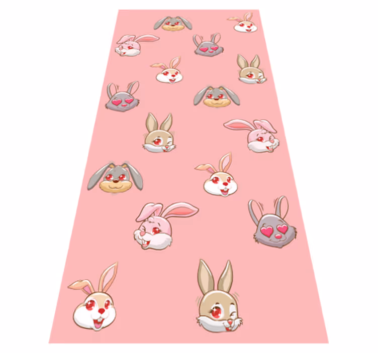Animal vinyl rug with adorable bunny faces - TenStickers