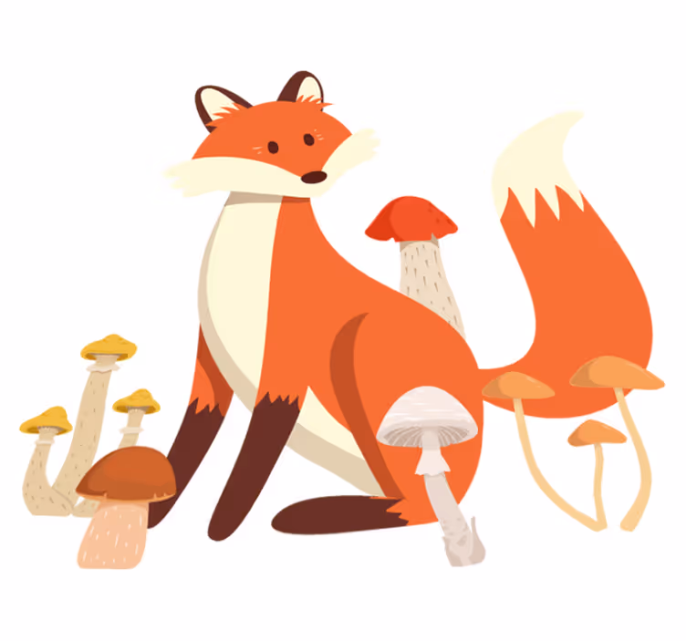 Animal vinyl rug whimsical fox design - TenStickers