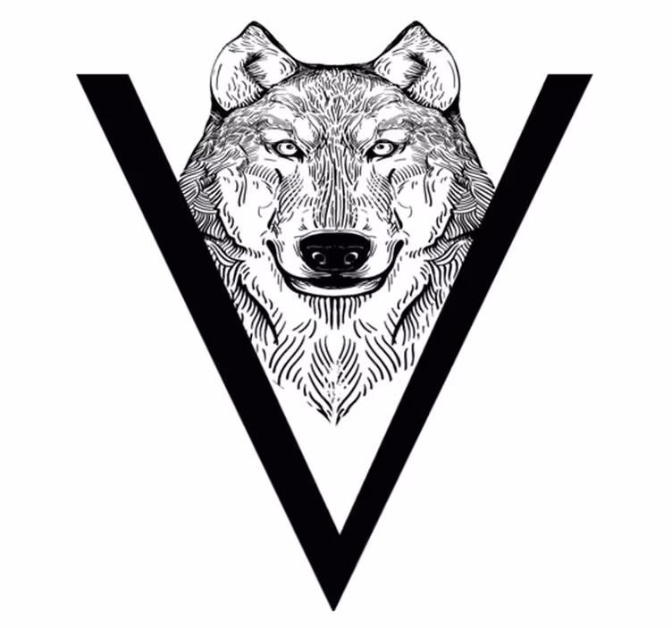 Wolf illustration animal vinyl rug - TenStickers