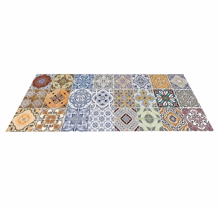 Eclectic mediterranean style kitchen vinyl rug - TenStickers