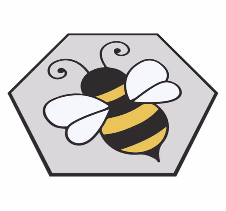Bee hexagon design animal vinyl rug - TenStickers