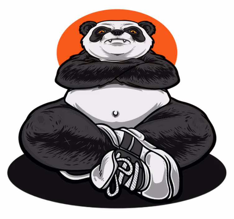 Panda embracing calmness animal vinyl rug - TenStickers