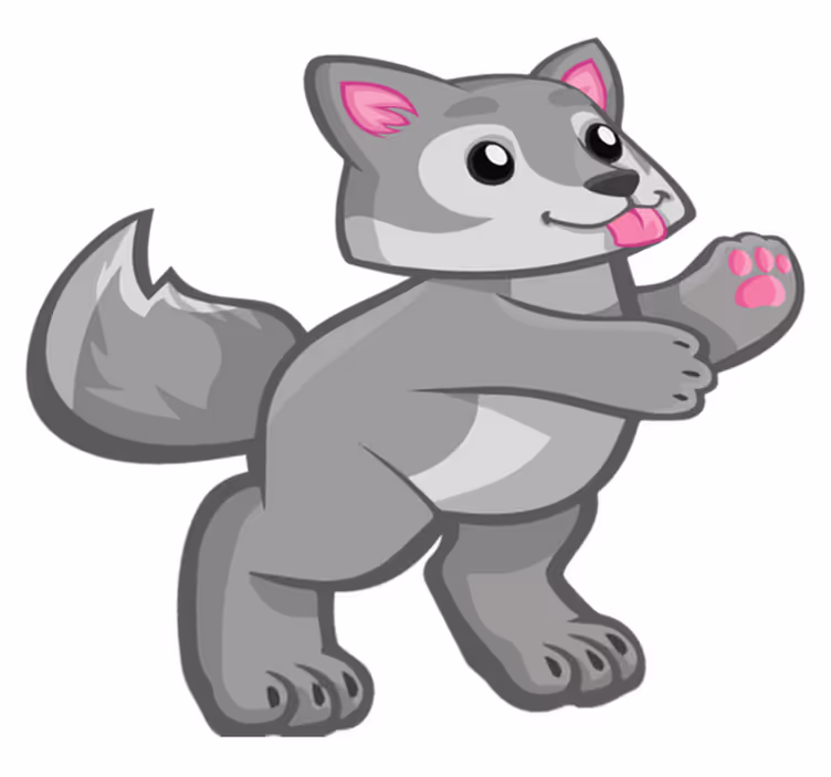 Playful puppy character animal vinyl rug - TenStickers