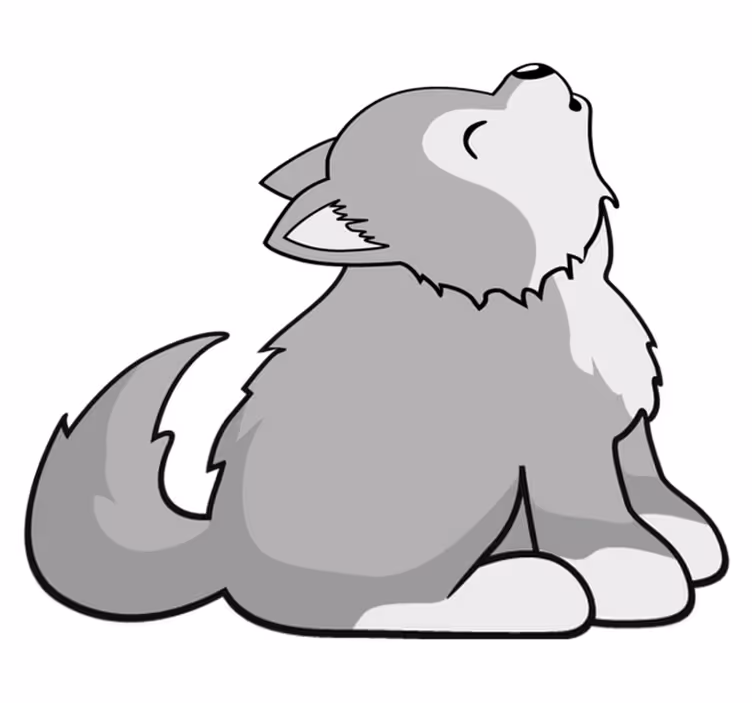 Animal vinyl rug howling dog illustration - TenStickers